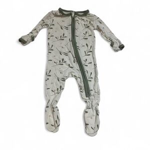 Kickee Pants Green Leaf Print Kids Footie 0-3 months